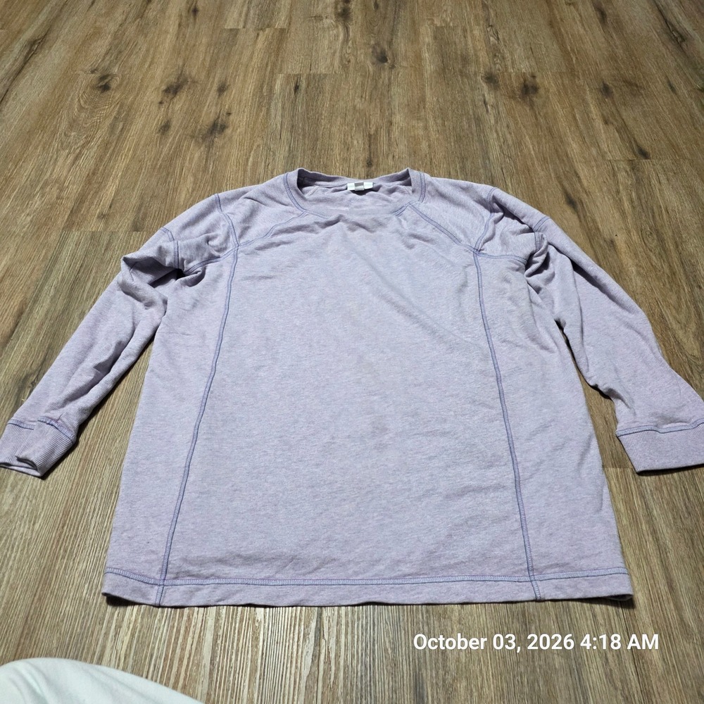 J. Jill Fit Womens Large Purple Heathered Long Sleeve Raglan Sweatshirt Top